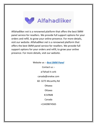 Best SMM Panel | Alfahadliker.net