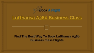 Lufthansa A380 Business Class