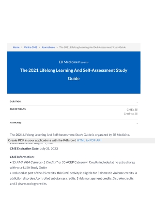 The 2021 Lifelong Learning And Self-Assessment Study Guide | Register for Practice Management CME on eMedEvents