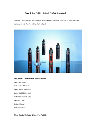 Vozol G-Roar Pod Kit - Define A Pen Pod Generation!