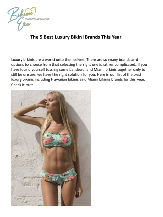 The 5 Best Luxury Bikini Brands This Year