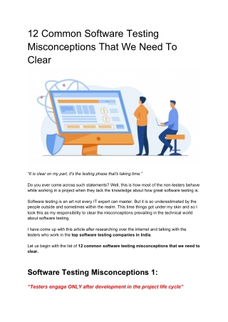 12 Common Software Testing Misconceptions That We Need to Clear