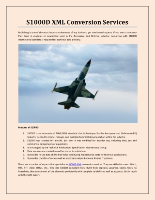 S1000D XML Conversion Services