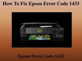 How To Fix Epson Error Code 1433