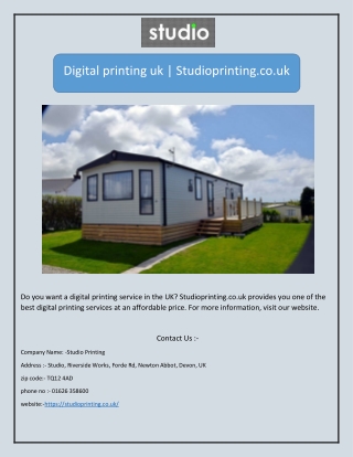 Digital printing uk | Studioprinting.co.uk