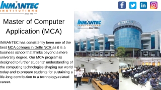 Best MCA College in UP | MCA Courses |  Inmantec Institution