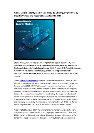 Global Mobile Security Market  Research Report 2020-2027