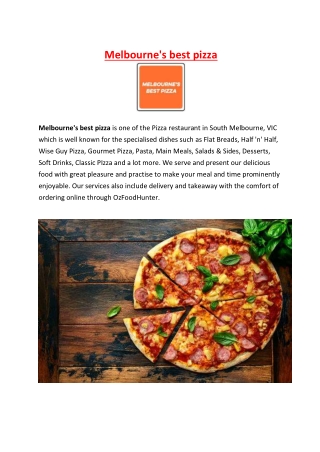 Melbourne's best pizza - 5% Off - South Melbourne Takeaway, VIC