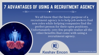 7 Advantages of Using a Recruitment Agency