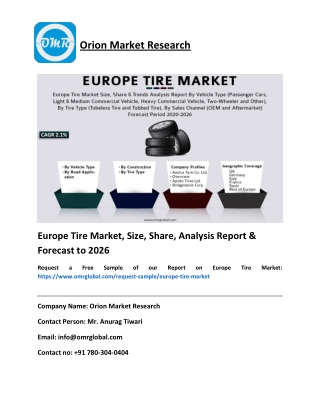 Europe Tire Market Size & Growth Analysis Report, 2020-2026