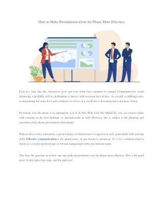 How to Make Presentations Over The Phone More Effective