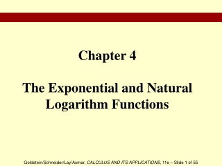 Chapter 4 The Exponential and Natural Logarithm Functions