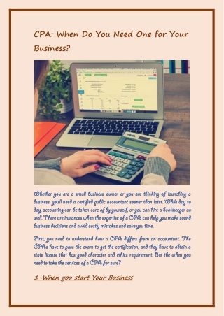 CPA: When Do You Need One for Your Business?