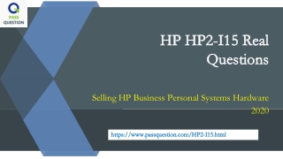 HP HP2-I15 Practice Test Questions