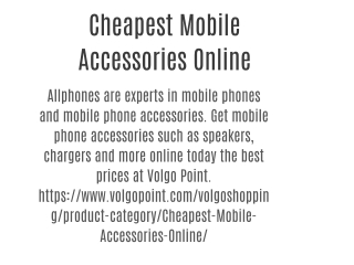 Cheapest Mobile Accessories Online