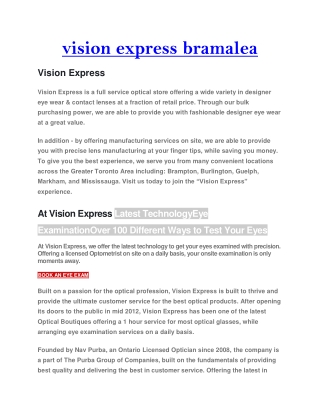 vision express bramalea