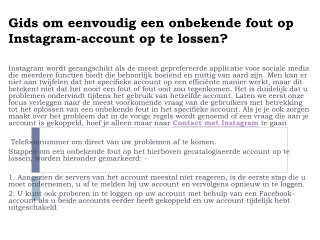 Instagram Nummer kom hier voor een betere oplossing