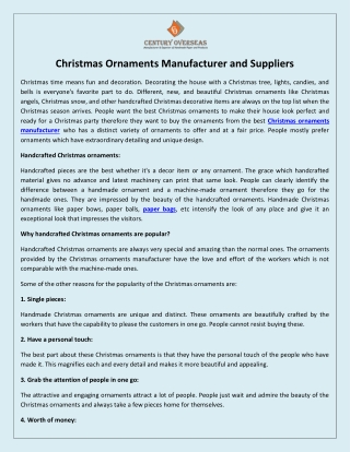 Christmas Ornaments Manufacturer and Suppliers