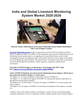 India and Global Livestock Monitoring System Market 2020-2026