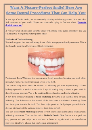 Want A Picture-Perfect Smile? Here Are Some Dental Procedures That Can Help You