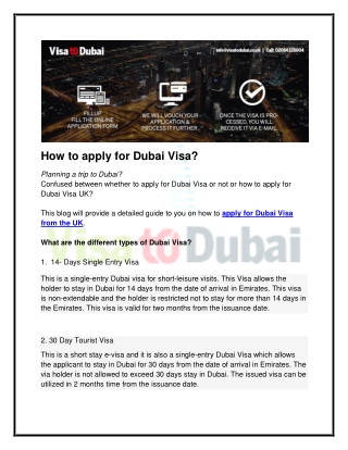 How to apply for Dubai Visa?