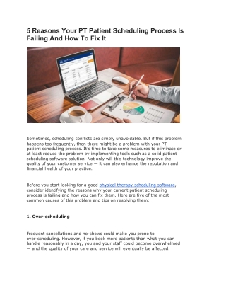 5 Reasons Your PT Patient Scheduling Process Is Failing And How To Fix It