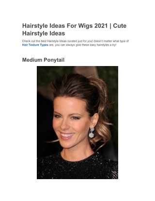 Hairstyle Ideas For Wigs 2021