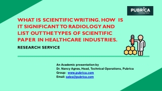 What is scientific writing? How is it significant to radiology – Pubrica