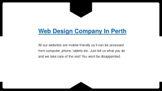 Web Design Company In Perth