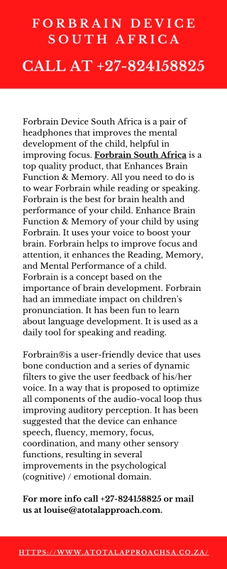 Forbrain Device South Africa