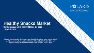 Healthy Snacks Market [By Product Type (Dried Fruit Snacks, Meat Snacks, Cereal and Granola Bars, Nuts and Seeds Snacks,
