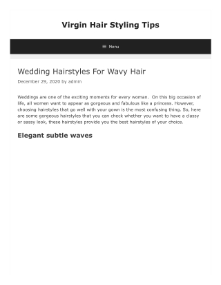 Wedding Hairstyles For Wavy Hair