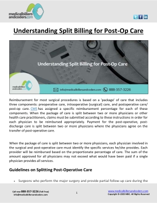 Understanding Split Billing for Post-Op Care