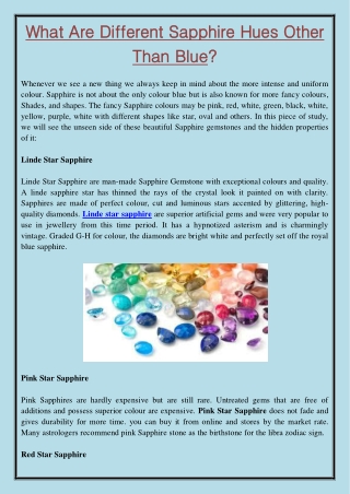 What Are Different Sapphire Hues Other Than Blue?