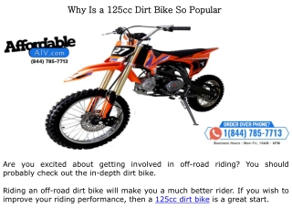Why Is a 125cc Dirt Bike So Popular?