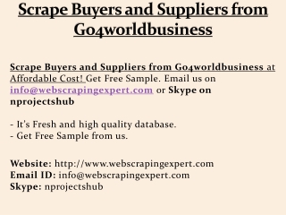 Scrape Buyers and Suppliers from Go4worldbusiness