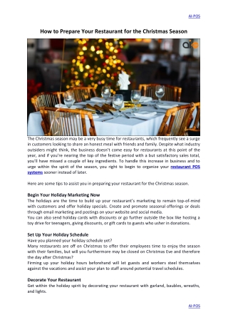 How to Prepare Your Restaurant for the Christmas Season