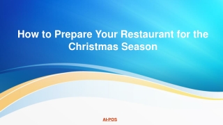 How to Prepare Your Restaurant for the Christmas Season