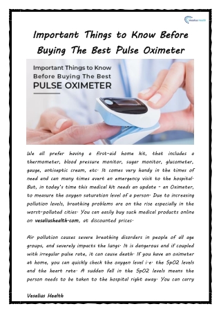 Important Things to Know Before Buying The Best Pulse Oximeter