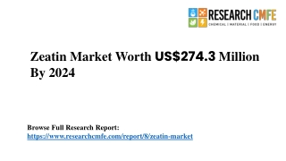 Zeatin Market Size Worth USD 274.3 million by 2026