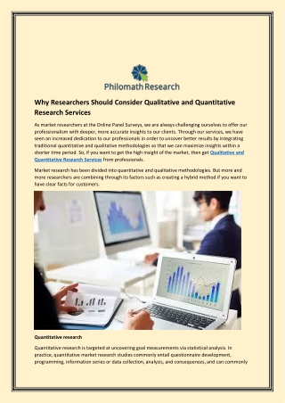 Why Researchers Should Consider Qualitative and Quantitative Research Services