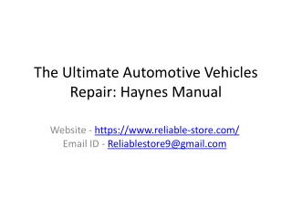 The Ultimate Automotive Vehicles Repair