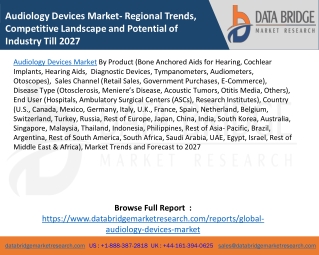 Audiology Devices Market- Regional Trends, Competitive Landscape and Potential of Industry Till 2027 