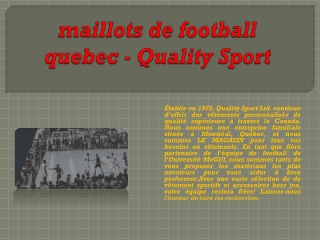 maillots de football quebec - Quality Sport