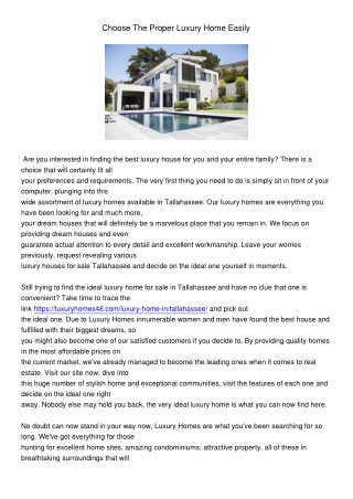 ChooseTheProperLuxuryHomeEasily