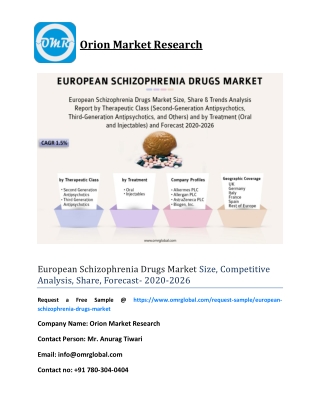 European Schizophrenia Drugs Market Size, Competitive Analysis, Share, Forecast- 2020-2026