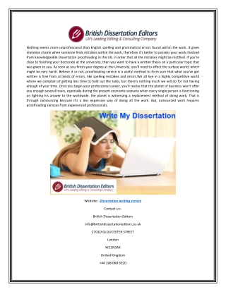 Best Dissertation Writing Service | British Dissertation Editors.co.uk