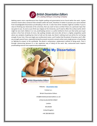 Get Dissertation Help | British Dissertation Editors.co.uk