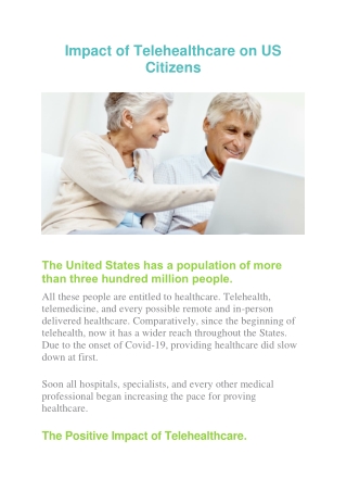 Impact of Telehealthcare on US Citizens 