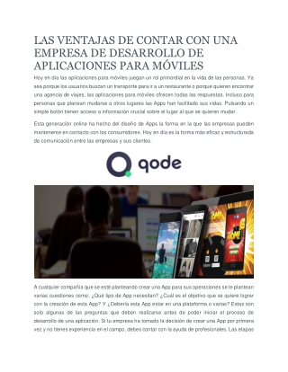 Empresa de desarrollo de aplicaciones móviles | Desarrollo de aplicaciones móviles | Qode